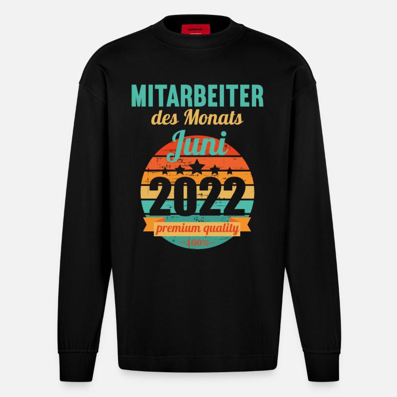 Mitarbeiter des Monats Juni 2022 - Heavyweight Oversized Organic Langarmshirt Made in EU - SOLID BLACK