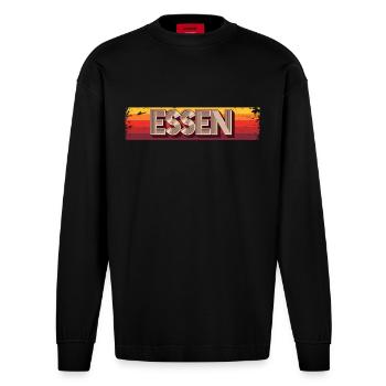 Essenerin Essener Essen - Heavyweight Oversized Organic Longsleeve Shirt Made in EU - SOLID BLACK - Front