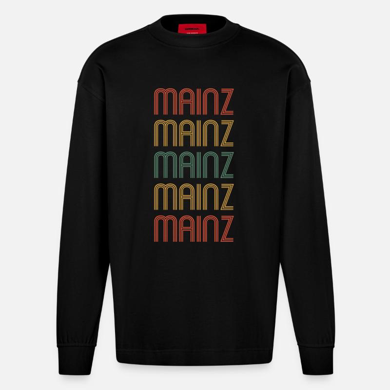 Mainzerin Mainzer Mainz - Heavyweight Oversized Organic Langarmshirt Made in EU - SOLID BLACK