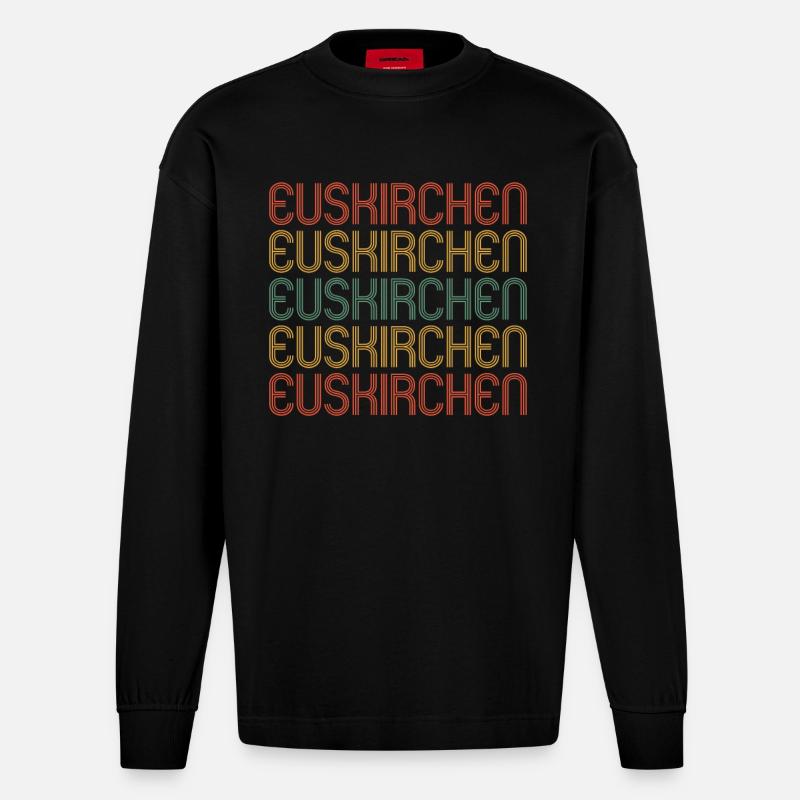 Euskirchenerin Euskirchener Euskirchen - Manches longues bio épais oversize fabriqué en UE - SOLID BLACK
