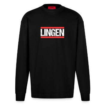 Lingenerin Lingener Lingen - Manches longues bio épais oversize fabriqué en UE - SOLID BLACK - Devant