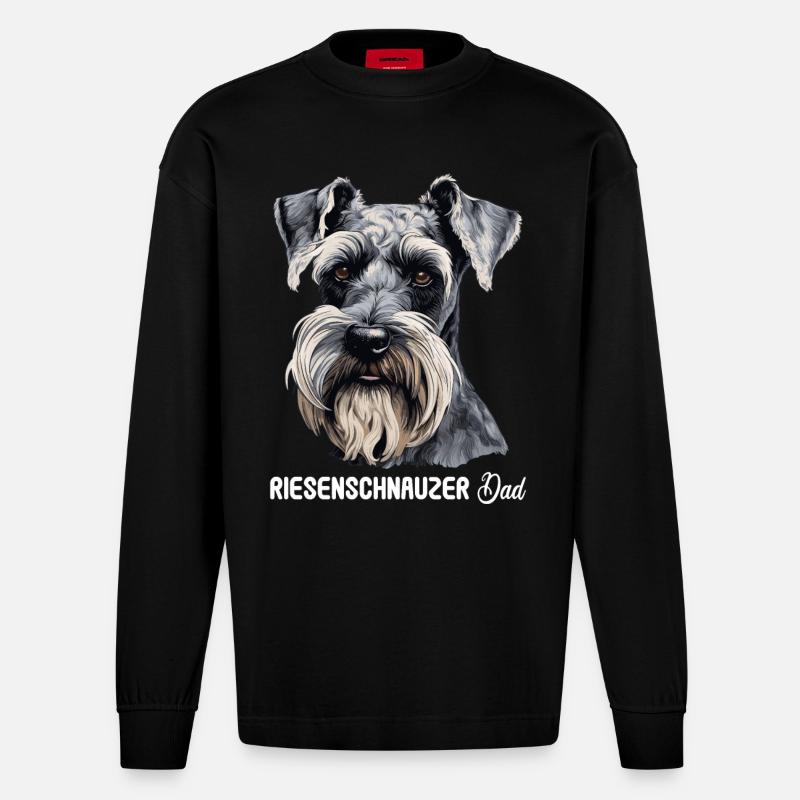 Schnauzer géant - Manches longues bio épais oversize fabriqué en UE - SOLID BLACK