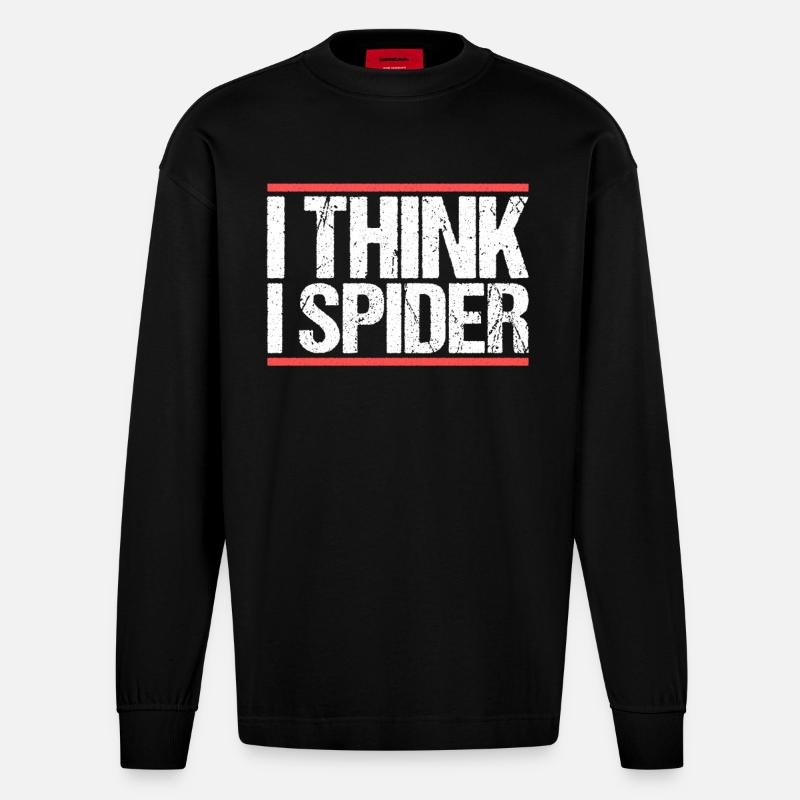 I think i spider. Denglisch - Heavyweight Oversized Organic Langarmshirt Made in EU - SOLID BLACK