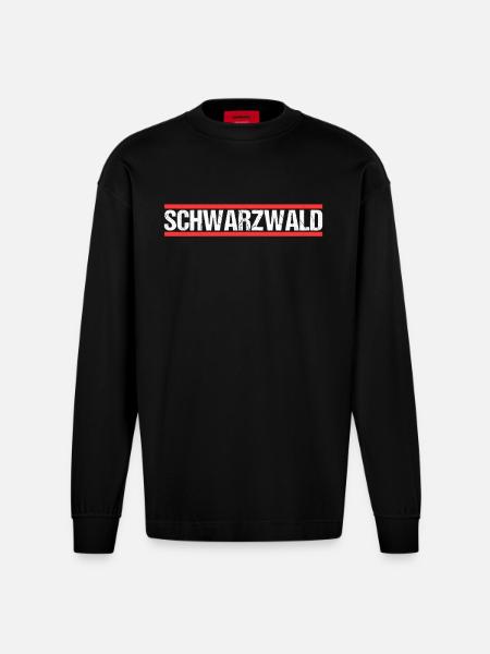 Schwarzwald - Heavyweight Oversized Organic Langarmshirt Made in EU - SOLID BLACK
