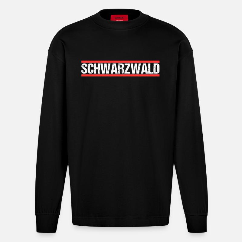 Schwarzwald - Heavyweight Oversized Organic Langarmshirt Made in EU - SOLID BLACK