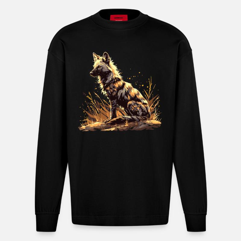 Aardwolves Aardwolf - Heavyweight Oversized Organic Longsleeve Shirt Made in EU - SOLID BLACK