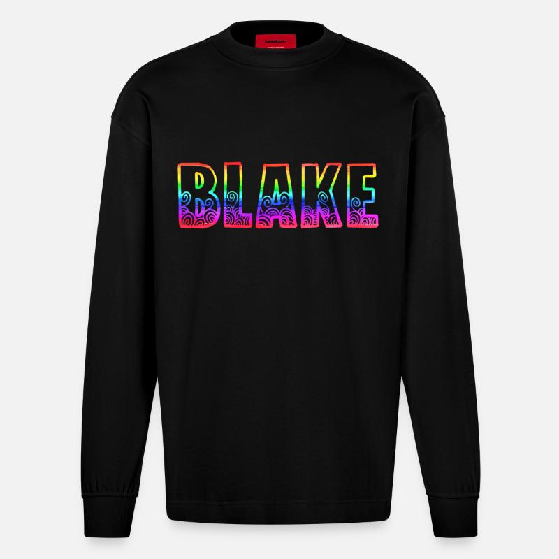 blake rs arc-en-ciel - Manches longues bio épais oversize fabriqué en UE - SOLID BLACK