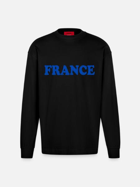 France - Heavyweight Oversized Organic Longsleeve Shirt Made in EU - SOLID BLACK