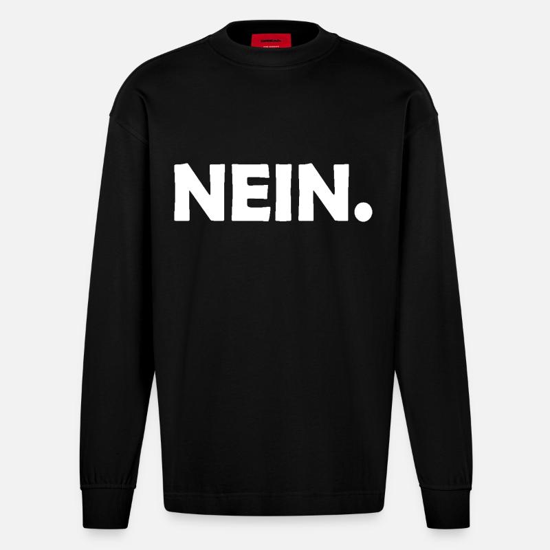 Nein - Heavyweight Oversized Organic Langarmshirt Made in EU - SOLID BLACK
