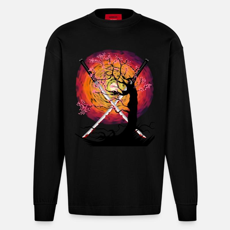 Katana Japon Samouraï épée épée - Manches longues bio épais oversize fabriqué en UE - SOLID BLACK