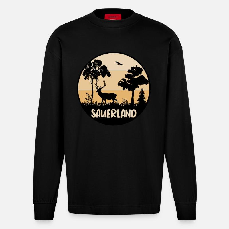 Sauerland - Heavyweight Oversized Organic Langarmshirt Made in EU - SOLID BLACK