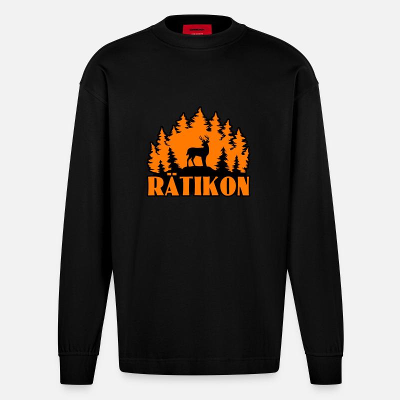 Rätikon - Heavyweight Oversized Organic Langarmshirt Made in EU - SOLID BLACK