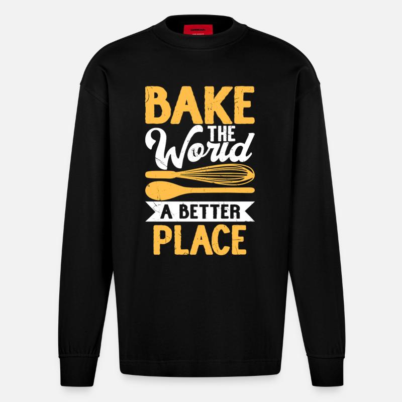 Backen - Heavyweight Oversized Organic Langarmshirt Made in EU - SOLID BLACK
