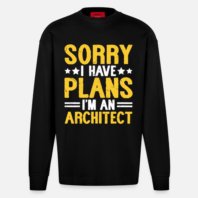 Architecte - Manches longues bio épais oversize fabriqué en UE - SOLID BLACK