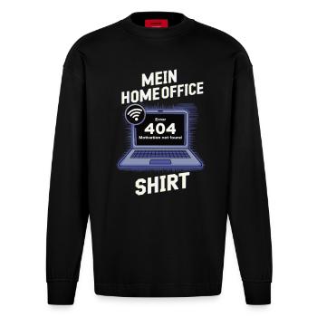 Homeoffice Shirt - Heavyweight Oversized Organic Langarmshirt Made in EU - SOLID BLACK - Vorne