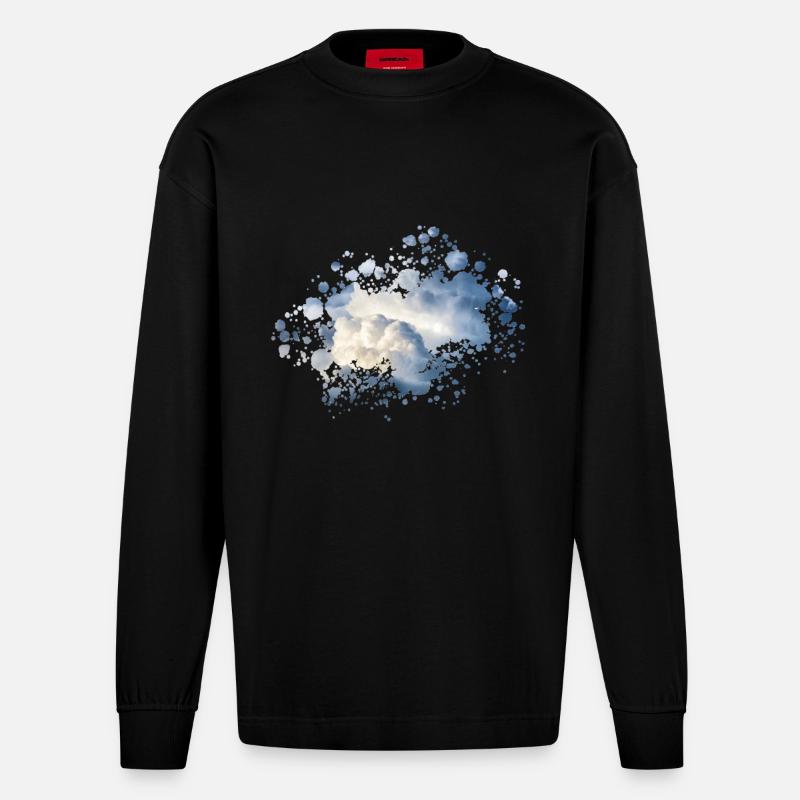 Splash - Heavyweight Oversized Organic Langarmshirt Made in EU - SOLID BLACK
