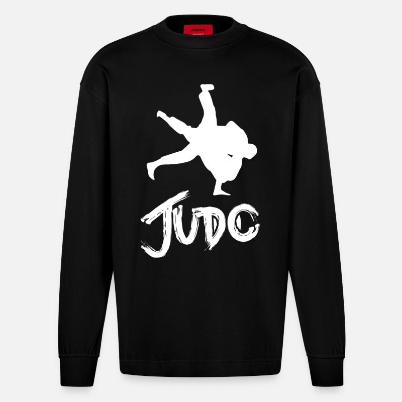 Judo - Heavyweight Oversized Organic Langarmshirt Made in EU - SOLID BLACK