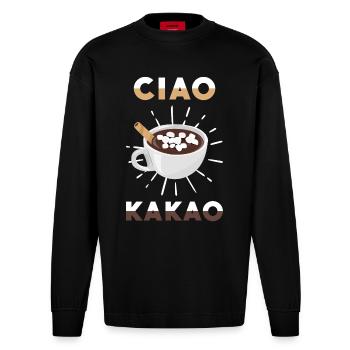 Ciao Cacao - Manches longues bio épais oversize fabriqué en UE - SOLID BLACK - Devant