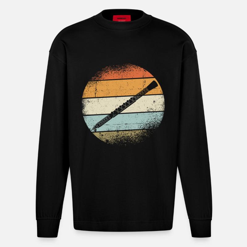Oboe - Heavyweight Oversized Organic Langarmshirt Made in EU - SOLID BLACK