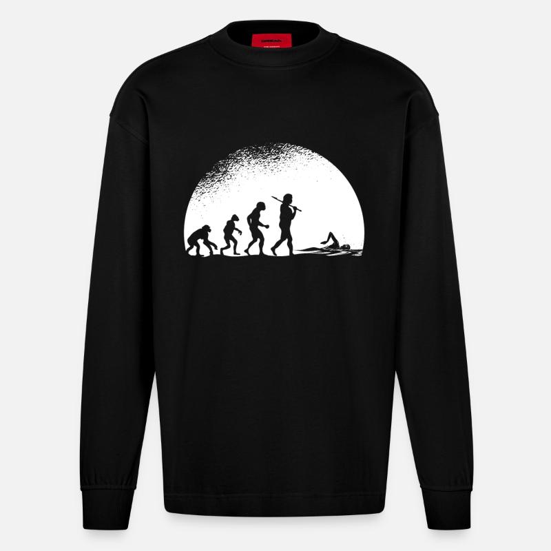 Evolution Natation - Manches longues bio épais oversize fabriqué en UE - SOLID BLACK