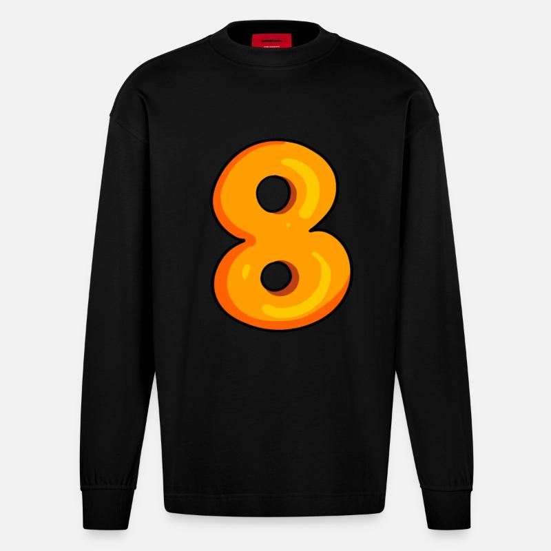 Numéro 8 - Numéro 8 - Manches longues bio épais oversize fabriqué en UE - SOLID BLACK