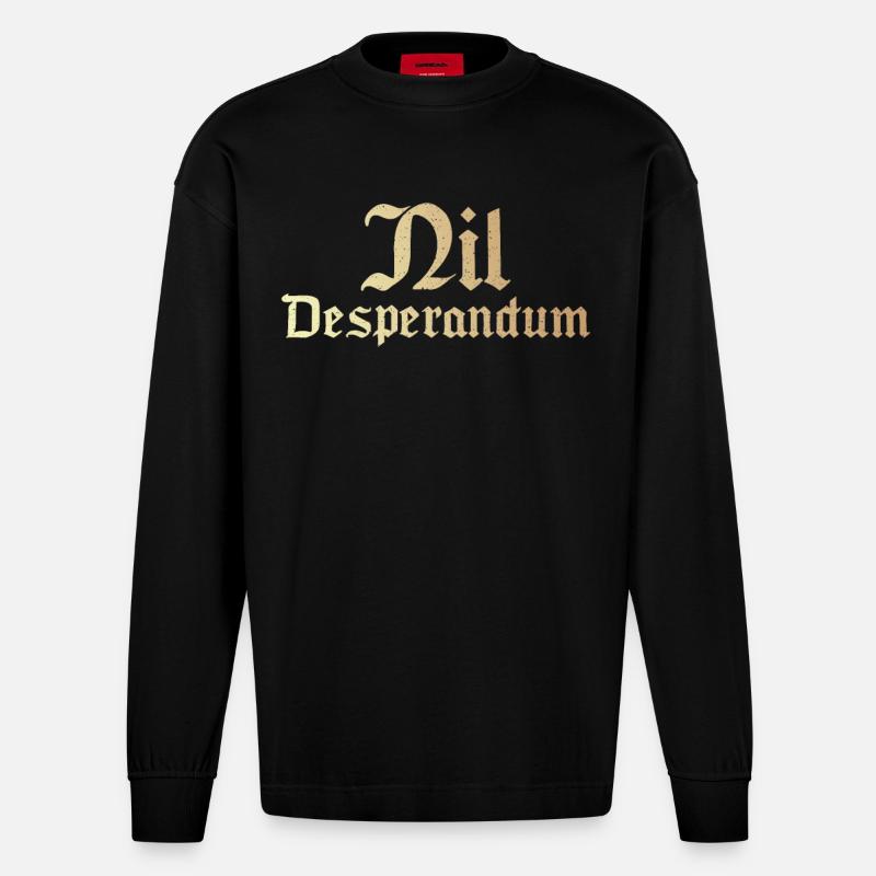 Desperandum du Nil - Manches longues bio épais oversize fabriqué en UE - SOLID BLACK