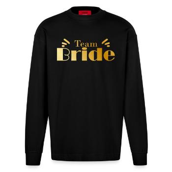 Équipe Bride - Manches longues bio épais oversize fabriqué en UE - SOLID BLACK - Devant