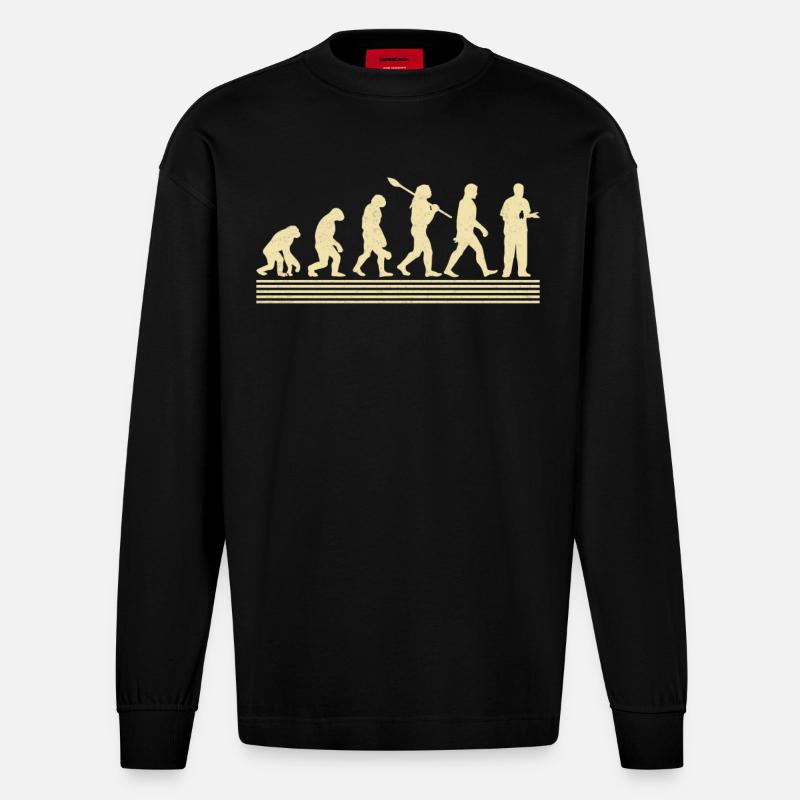 Apothekentechniker Evolution - Heavyweight Oversized Organic Langarmshirt Made in EU - SOLID BLACK