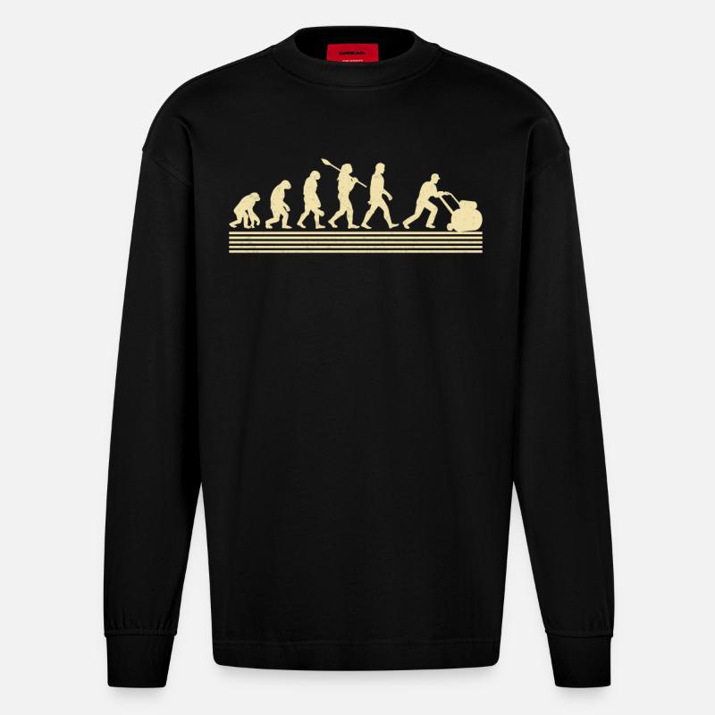 Landschaftsgestalter-evolution - Heavyweight Oversized Organic Langarmshirt Made in EU - SOLID BLACK