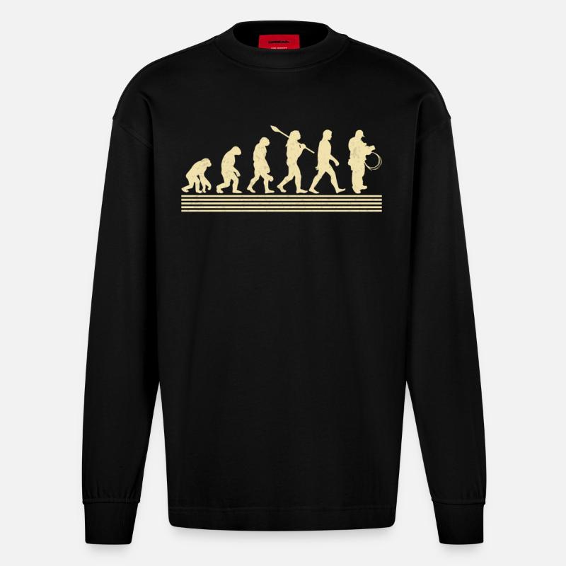 Évolution de l’électricien - Manches longues bio épais oversize fabriqué en UE - SOLID BLACK