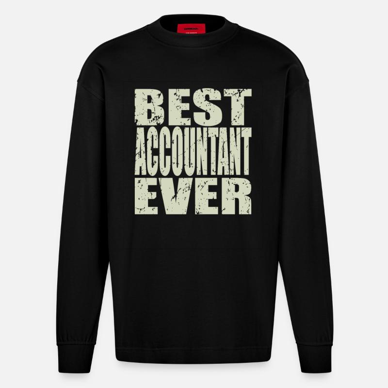 Best Buchhalter ever Buchhalter Geschenk - Heavyweight Oversized Organic Langarmshirt Made in EU - SOLID BLACK