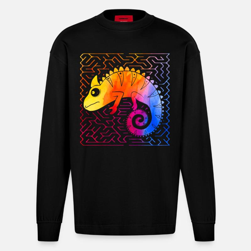 Chameleon - Heavyweight Oversized Organic Langarmshirt Made in EU - SOLID BLACK