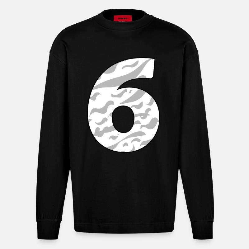 Sechs - 6 - Heavyweight Oversized Organic Langarmshirt Made in EU - SOLID BLACK