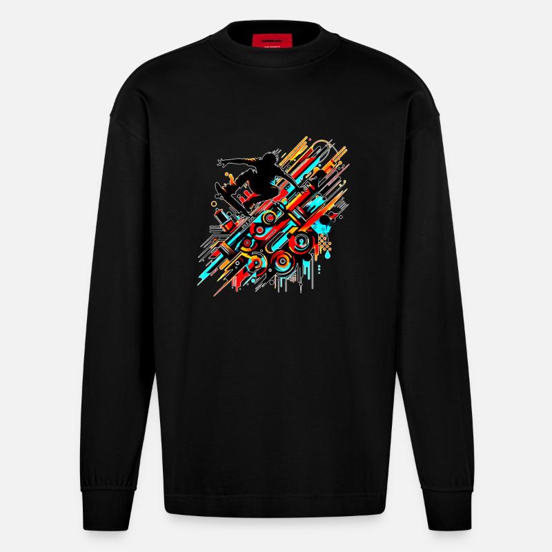 GraffitiBlack - Heavyweight Oversized Organic Langarmshirt Made in EU - SOLID BLACK