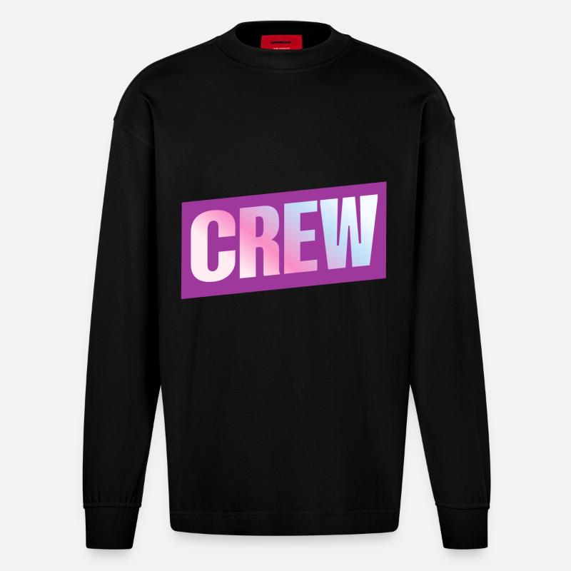 Crew - Heavyweight Oversized Organic Langarmshirt Made in EU - SOLID BLACK