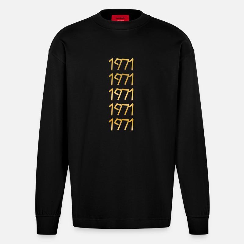 Freizeit 1971 - Heavyweight Oversized Organic Langarmshirt Made in EU - SOLID BLACK