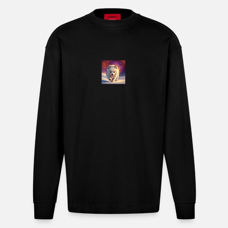 Icefox - Heavyweight Oversized Organic Langarmshirt Made in EU - SOLID BLACK