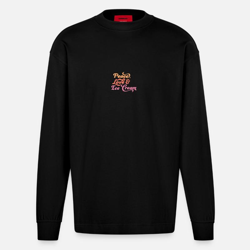 Eis - Heavyweight Oversized Organic Langarmshirt Made in EU - SOLID BLACK