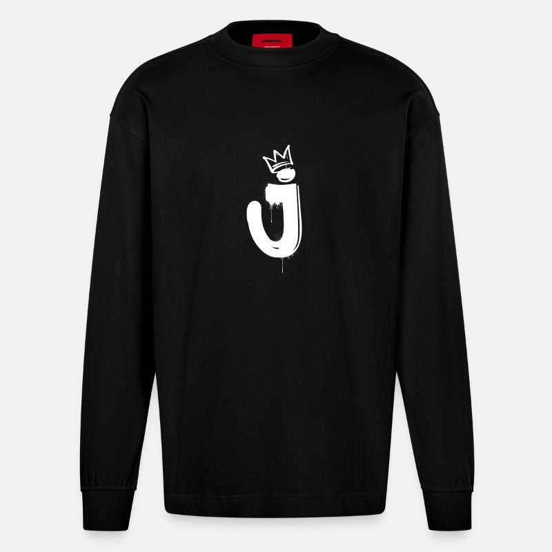 J - Manches longues bio épais oversize fabriqué en UE - SOLID BLACK