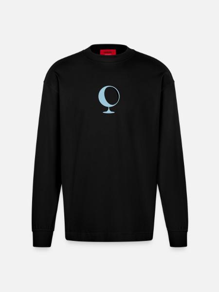 retro lounge chair eames panton - Heavyweight Oversized Organic Longsleeve Shirt Made in EU - SOLID BLACK