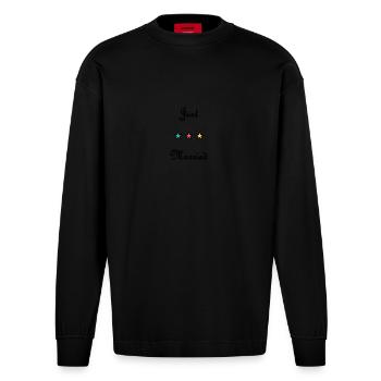 JUST MARRIED. VIVE LES MARIES. EVJF - Manches longues bio épais oversize fabriqué en UE - SOLID BLACK - Devant