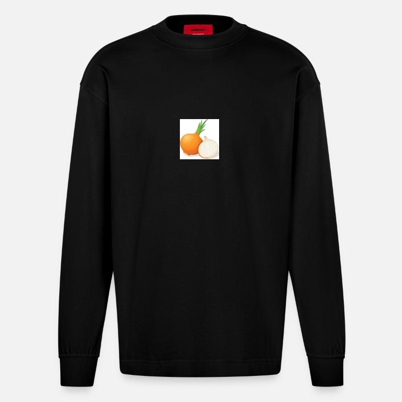 oignon - Manches longues bio épais oversize fabriqué en UE - SOLID BLACK