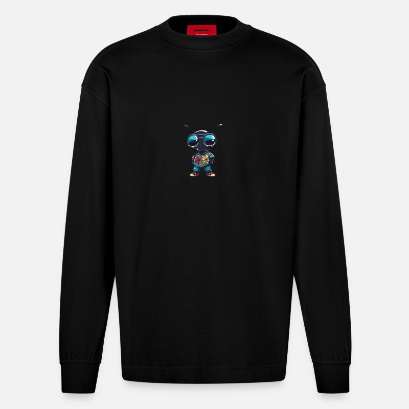 Fourmi Cool Été - Manches longues bio épais oversize fabriqué en UE - SOLID BLACK