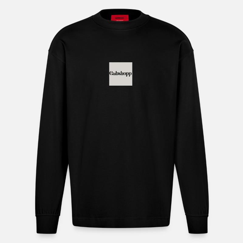 logo - Heavyweight Oversized Organic Longsleeve Shirt Made in EU - SOLID BLACK