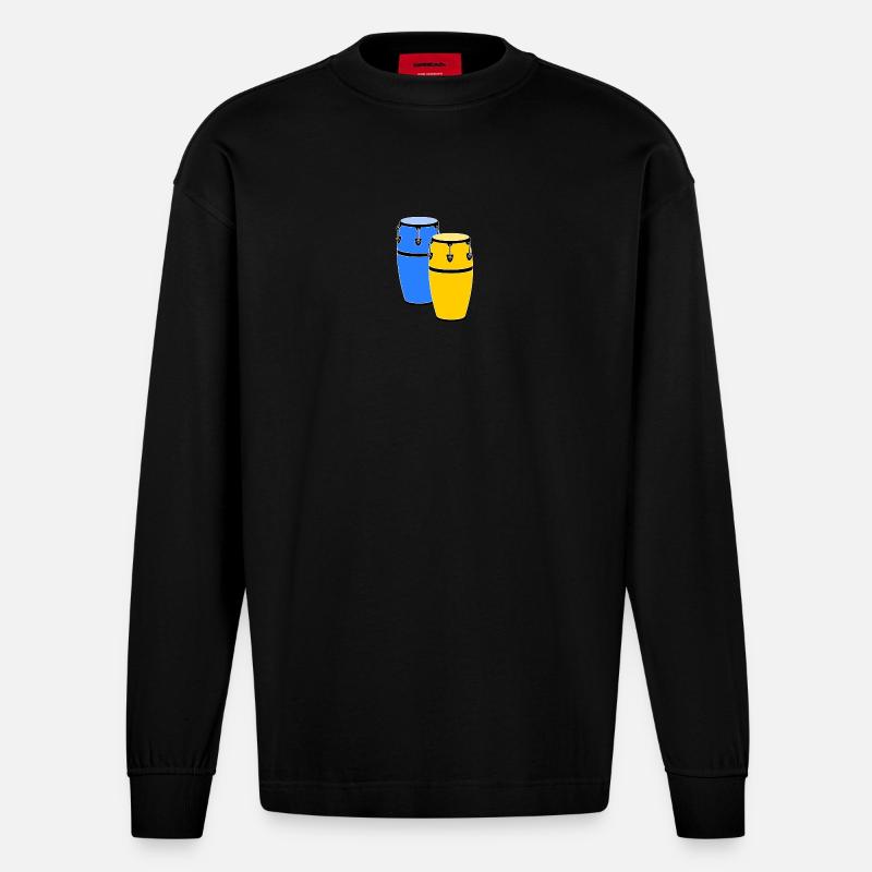 Congas - Heavyweight Oversized Organic Langarmshirt Made in EU - SOLID BLACK