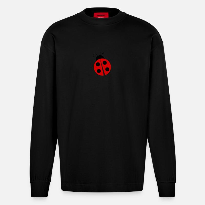 Marienkäfer - Heavyweight Oversized Organic Langarmshirt Made in EU - SOLID BLACK