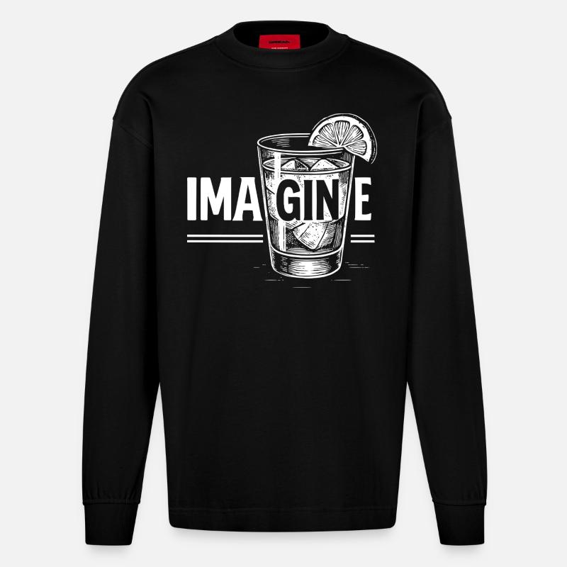 Imagine: Perfekte Geschenkidee! - Heavyweight Oversized Organic Langarmshirt Made in EU - SOLID BLACK