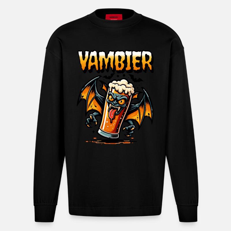 VAMBIER - Heavyweight Oversized Organic Langarmshirt Made in EU - SOLID BLACK