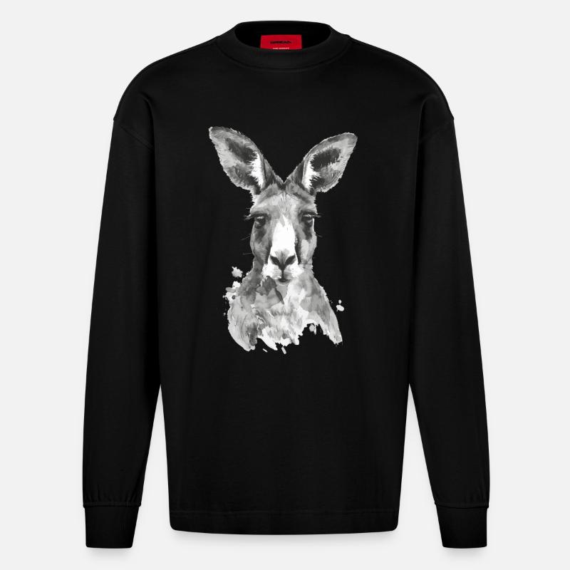 Känguru - Heavyweight Oversized Organic Langarmshirt Made in EU - SOLID BLACK