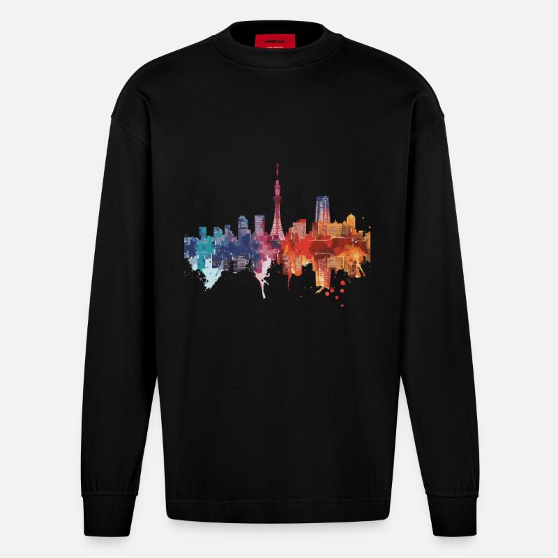 Sapporo - Manches longues bio épais oversize fabriqué en UE - SOLID BLACK